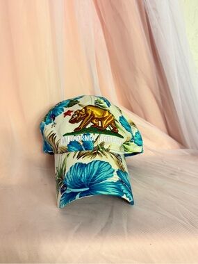 🧢 California Republic Hawaiian Floral Bear Hat Adjustable Baseball Cap